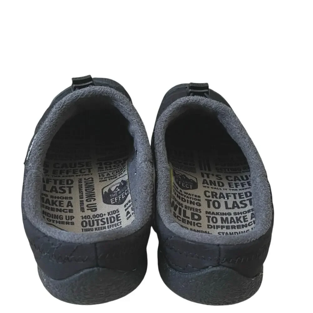 Keen Men's 9.5 Howser III Slip On Slide Black Quilted Nylon Clog Comfort Shoe